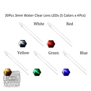 5 Color 3mm Water Clear LED
