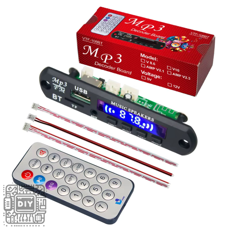 12V Bluetooth MP3 Decoding Board - DIYStoreiq.com