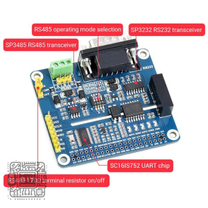 Isolated RS485 RS232 HAT for Pi-1 - DIYStoreiq.com