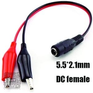 DC Female to Alligator Clips Test Cable