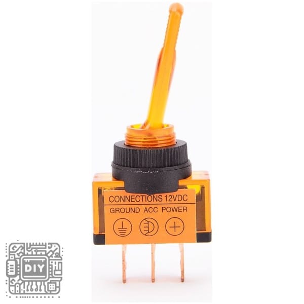 12V Toggle Switch 3 Pin ON-OFF with Orange LED 20A - DIYStoreiq.com