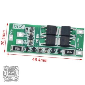 2S 20A 7.4V BMS Protection Board Balanced Version