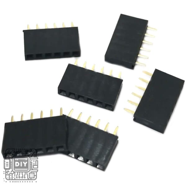 6 Pin Single Row Female Header Socket 254mm - DIYStoreiq.com