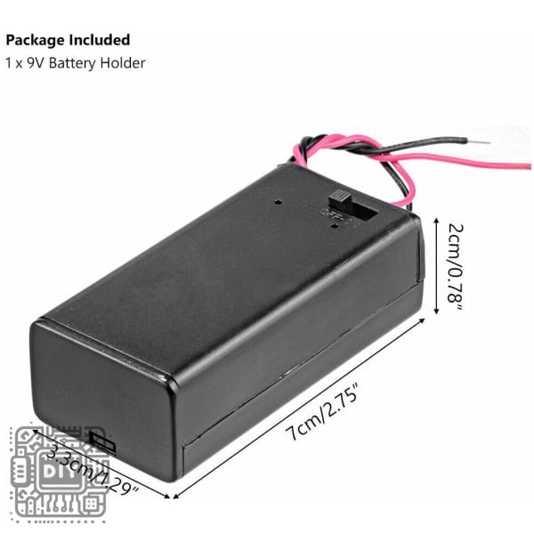 9V Battery Holder with Cover and ON-OFF Switch-2 - DIYStoreiq.com