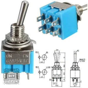 MTS Series Mini DPDT ON-OFF-ON Switch