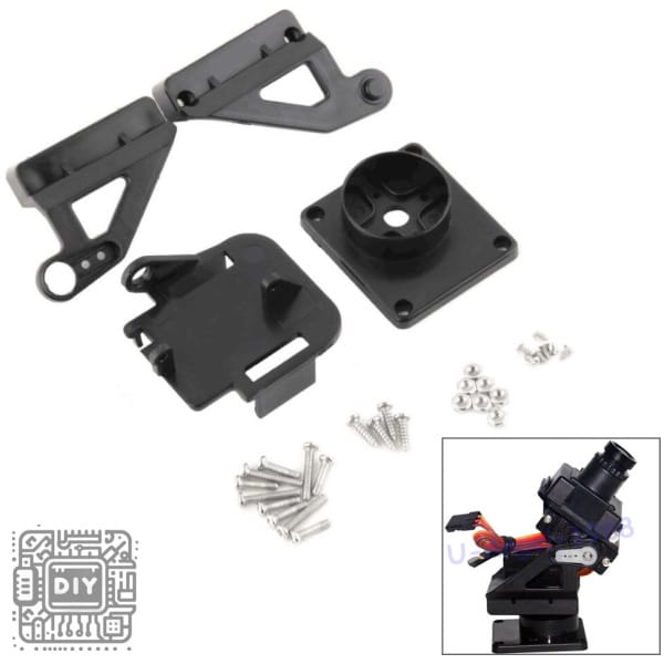 Pan Tilt Stand with Two SG90 Servos Black Camera Mount-2 - DIYStoreiq.com