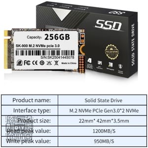 SK M2 NVMe 2242 256GB SSD
