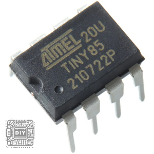 ATtiny85 microcontroller in an 8-pin package by Atmel (now Microchip) with model TI N Y85 210722P printed on top